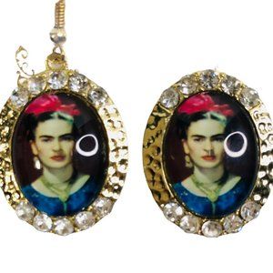NWT Frida Kahlo Drop Earrings Colorful W/ Black Design Boutique New